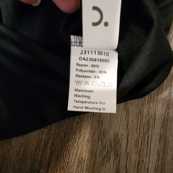 Commense Mock Neck Oblique Cutout Rib Long Sleeve Short Dress NWT Black Small - Picture 4 of 7